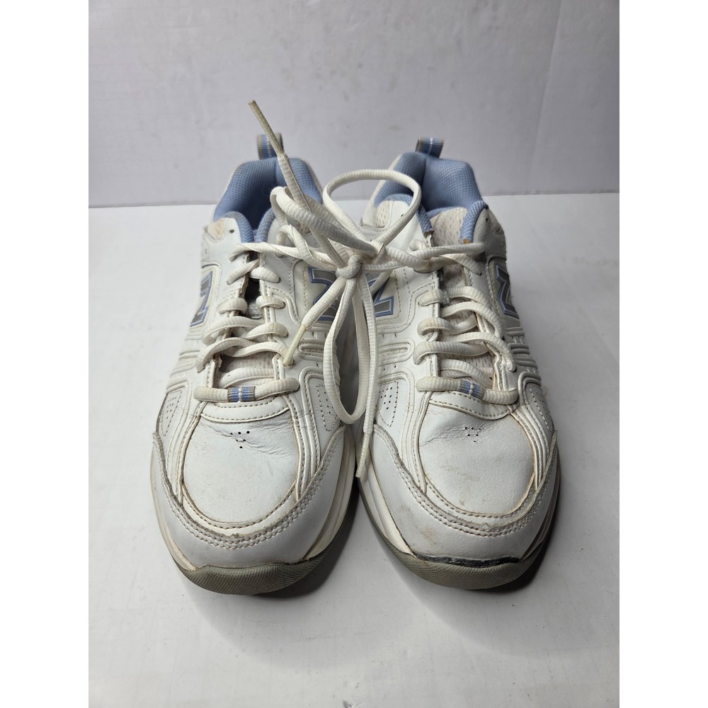 New Balance WX409WL2 Women 7.5 D Wide White Blue Cross Training Shoe 409 Sneaker